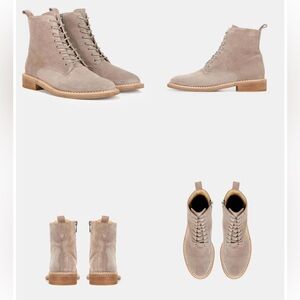 Vince Cabria Lace-Up Suede Boots in Woodsmoke 8.5 - minimal wear in box